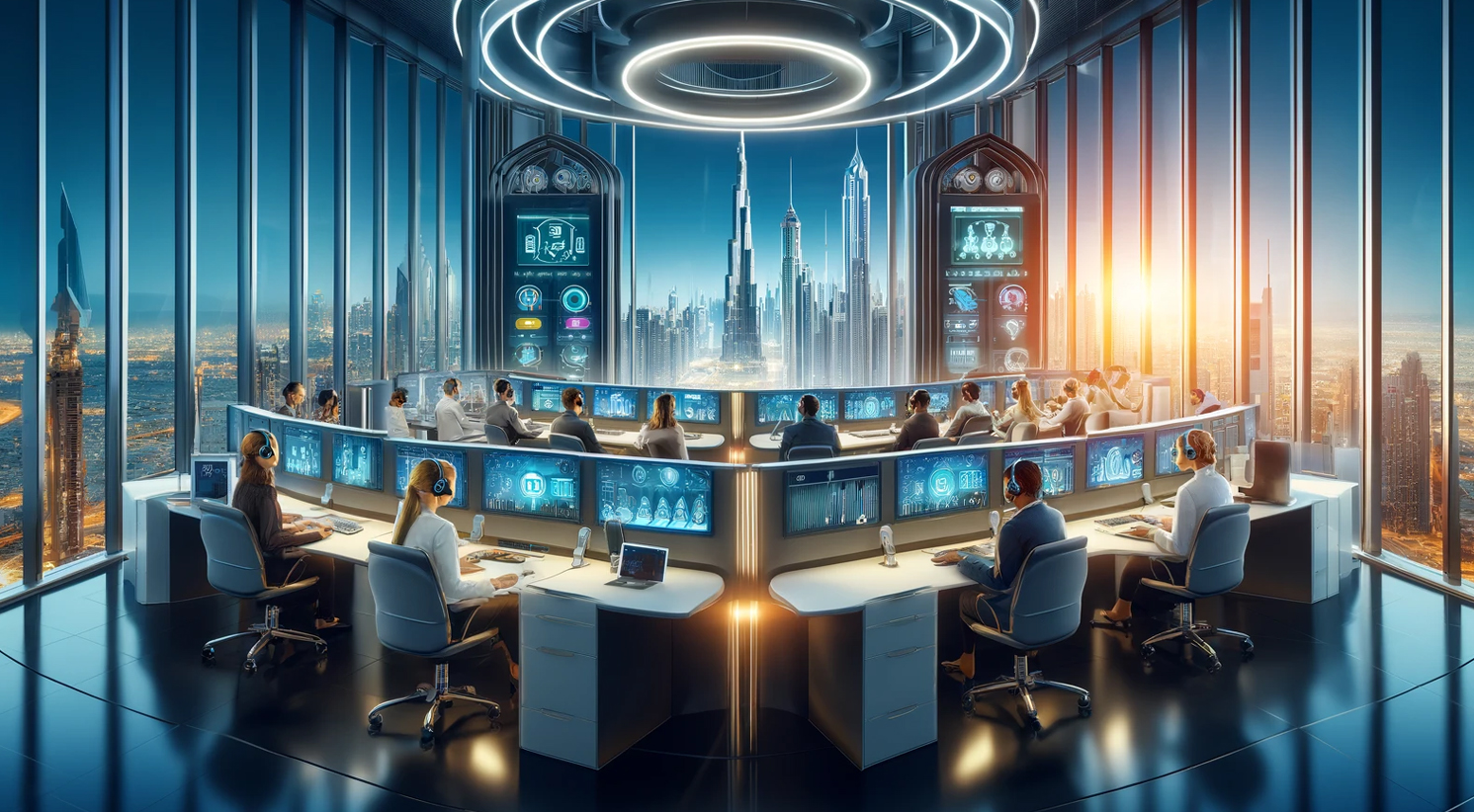 modern, high-tech contact center in Dubai